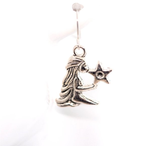 Silver Star Virgo Earrings - Picture 2 of 4